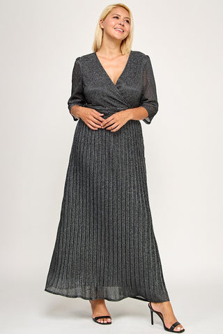 VESTIDO LARGO metal pleat 8310