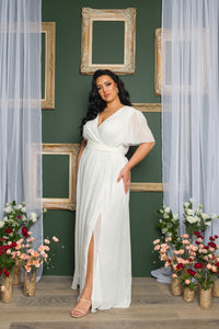 Vestido WHITE largo manga corto P350