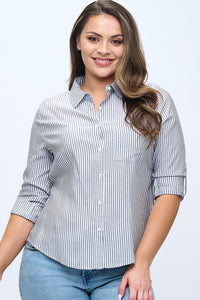 Camisa rayas negra 6301