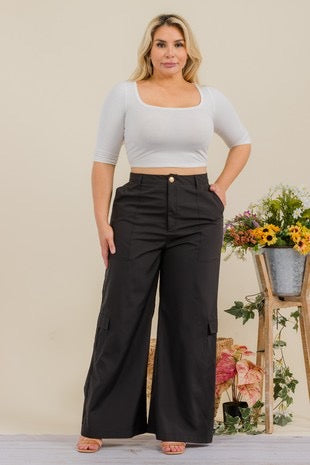Pantalo cargo negro 8017