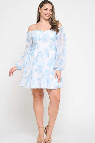 Vestido floral azul 6179