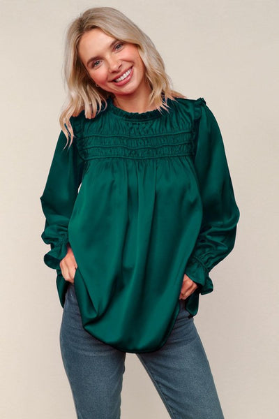 Blusa Satin green 7057