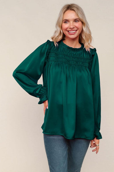 Blusa Satin green 7057